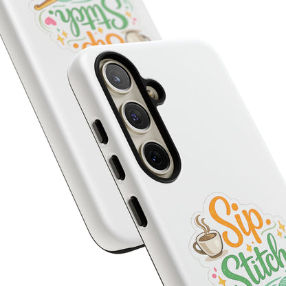 Sip Stitch Repeat Phone Case – Crochet Lover Protective Case