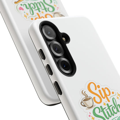 Sip Stitch Repeat Phone Case – Crochet Lover Protective Case