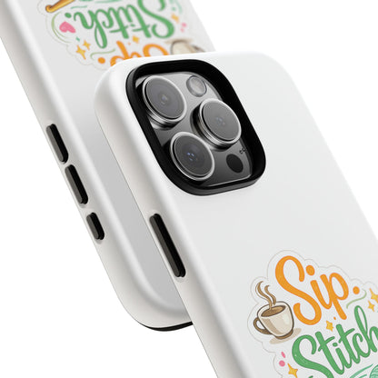 Sip Stitch Repeat Phone Case – Crochet Lover Protective Case