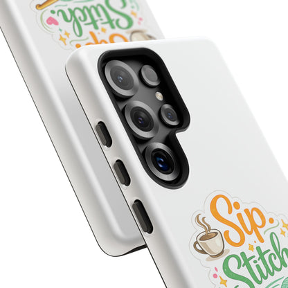 Sip Stitch Repeat Phone Case – Crochet Lover Protective Case