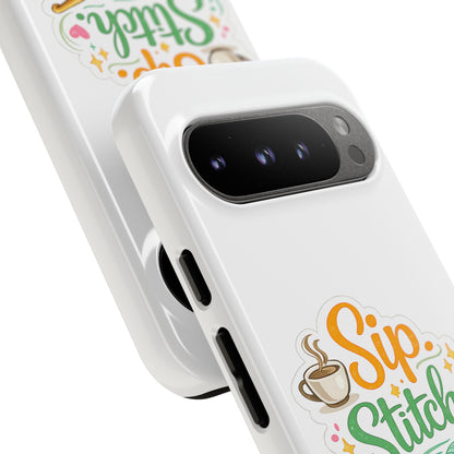 Sip Stitch Repeat Phone Case – Crochet Lover Protective Case