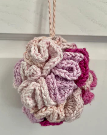 Cotton Crochet Shower Pouf PDF Pattern – Eco-Friendly Reusable Bath Sponge (Digital Download)